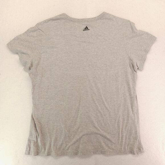 Adidas Graphic Short Sleeve Crew Neck Casual T Shirt Womens Size 2XL Gray - Picture 9 of 9